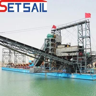 Electric Power Chain Bucket River Mining Boat for River Sand